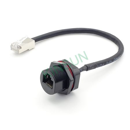防水RJ45網絡接口帶RJ45插頭線纜 - Waterproof RJ45 Jack to RJ45 Plug Cable 1
